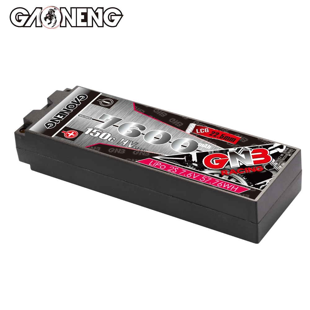 GAONENG GNB LiHV 2S 7.6V 7600mAh 150C LCG Hard Case LiPo Battery