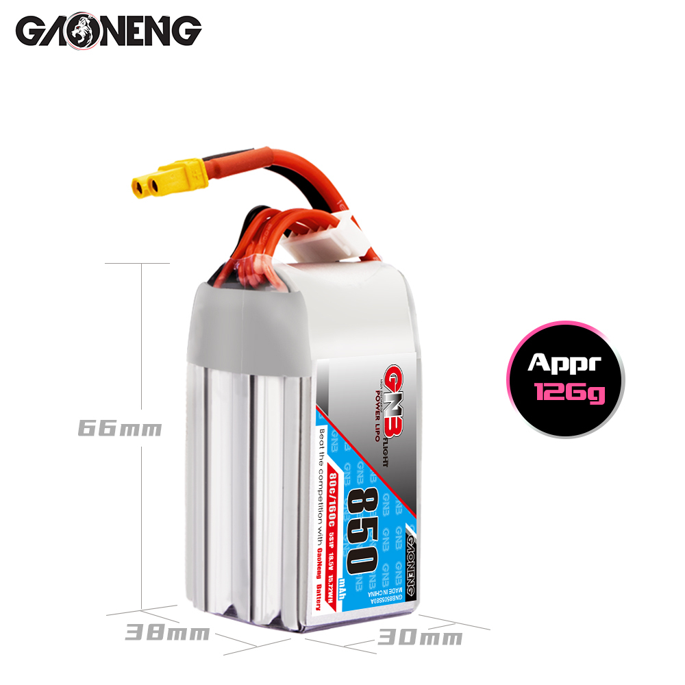 GAONENG GNB 5S 18.5V 850mAh 80C XT30 LiPo Battery