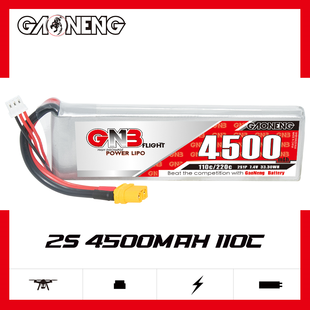 GAONENG GNB 2S 7.4V 4500mAh 110C LiPo Battery XT60