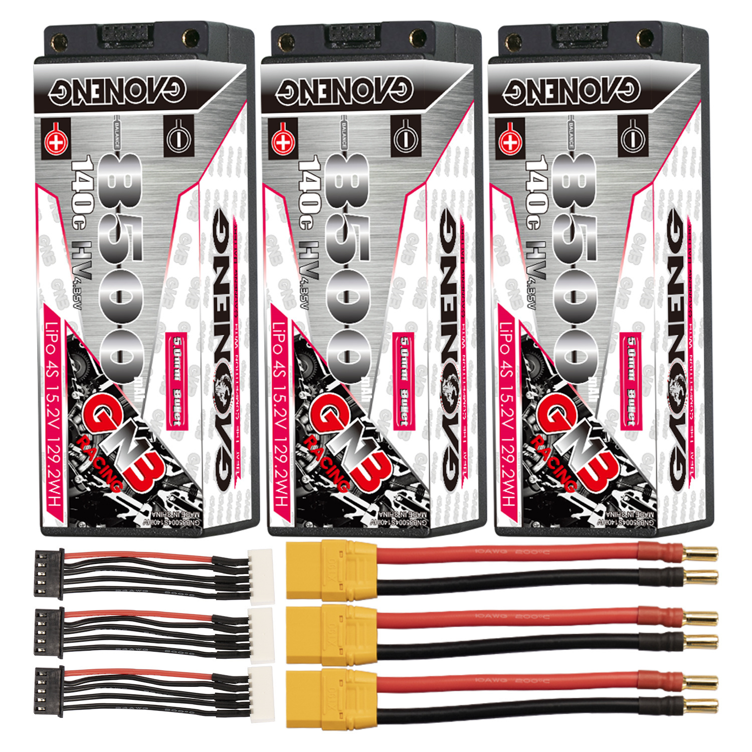 GAONENG GNB LiHV 4S 15.2V 8500mAh 140C 5mm Bullet Hard Case LiPo Battery