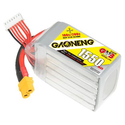 2PCS - GAONENG GNB 6S 22.2V 1550mAh 100C XT60 LiPo Battery