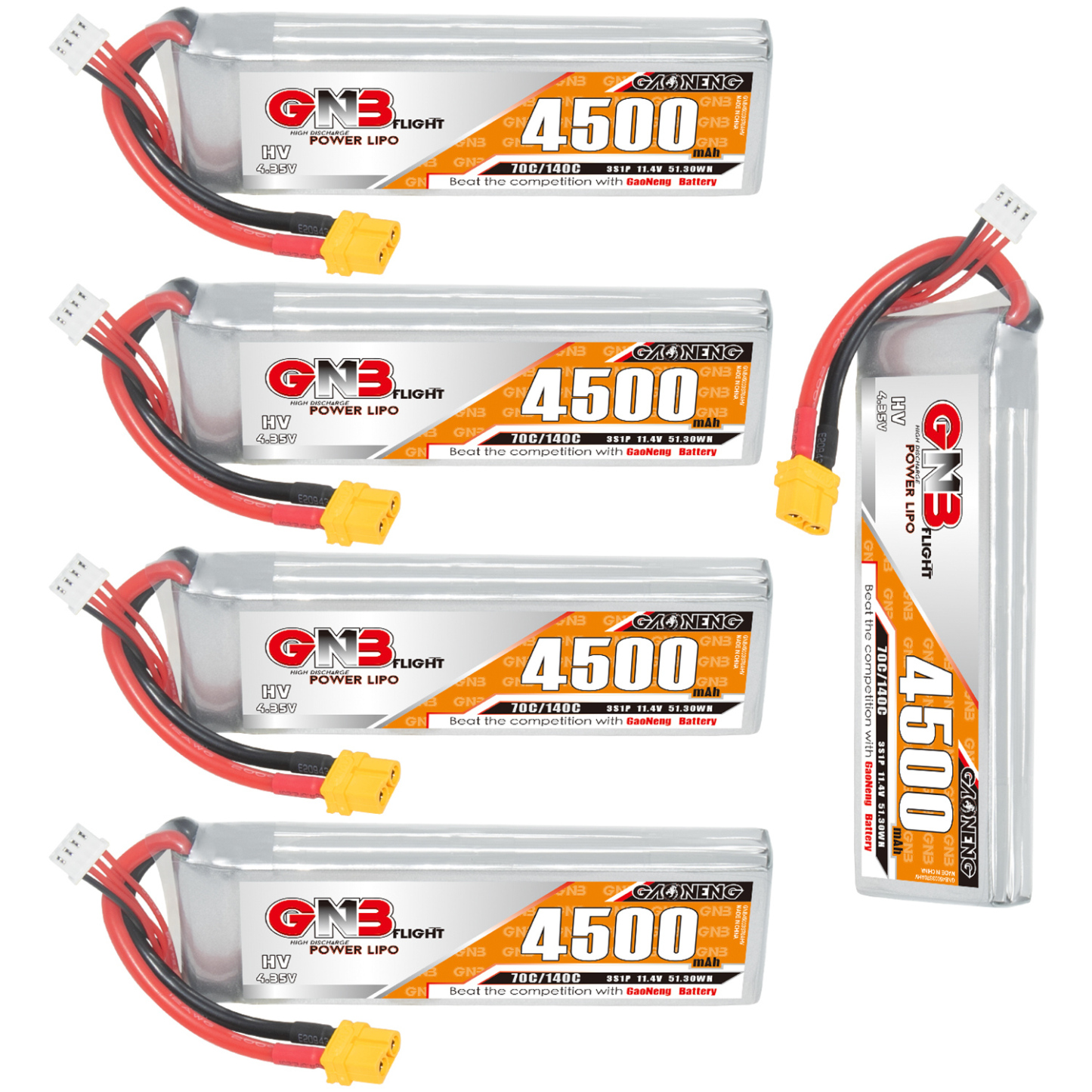 GAONENG GNB LiHV 3S 11.4V 4500mAh 70C LiPo Battery XT60