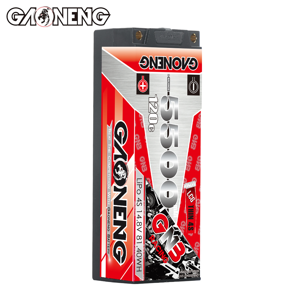 GAONENG GNB 4S 14.8V 5500mAh 120C 5mm Bullet Thin 4S LCG Hard Case LiPo Battery