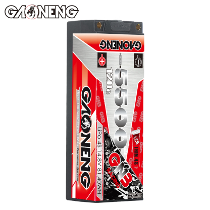 GAONENG GNB 4S 14.8V 5500mAh 120C 5mm Bullet Thin 4S LCG Hard Case LiPo Battery