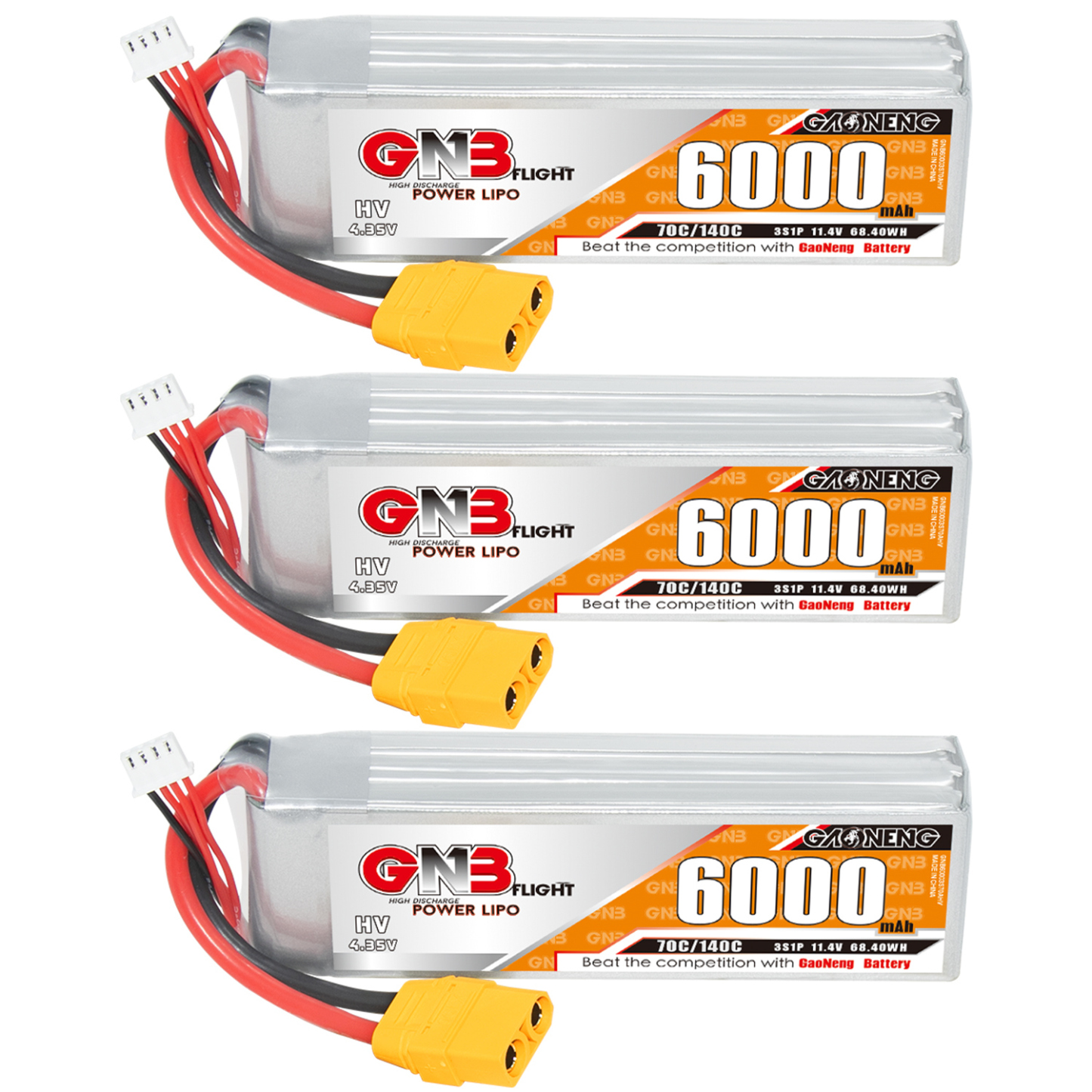 GAONENG GNB HV 3S 11.4V 6000mAh 70C LiPo Battery XT90