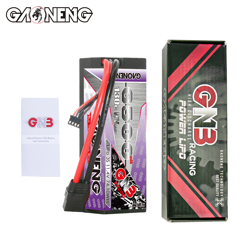 1PC - GAONENG GNB LiHV 3S 11.4V 6500mAh 130C Cabled Hard Case LiPo Battery XT90