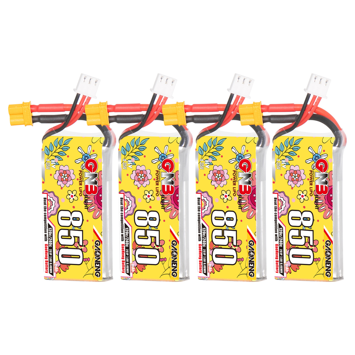 GAONENG GNB LiHV 2S 7.6V 850mAh 120C XT30 LiPo Battery