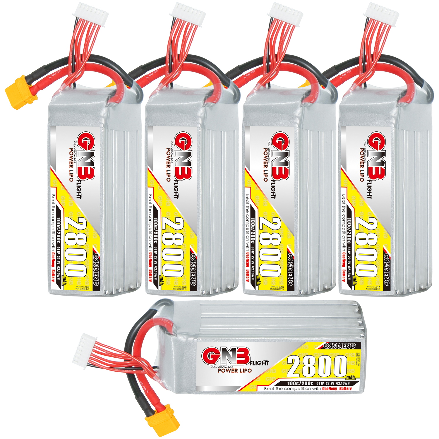 GAONENG GNB 6S 22.2V 2800mAh 100C XT60 LiPo Battery