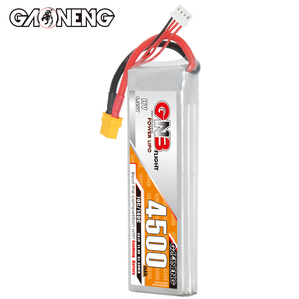 1PC - GAONENG GNB LiHV 3S 11.4V 4500mAh 70C LiPo Battery XT60
