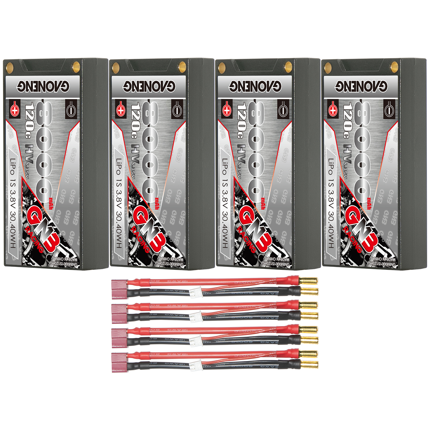 GAONENG GNB LiHV 1S 3.8V 8000mAh 120C 5mm Bullet Hard Case LiPo Battery