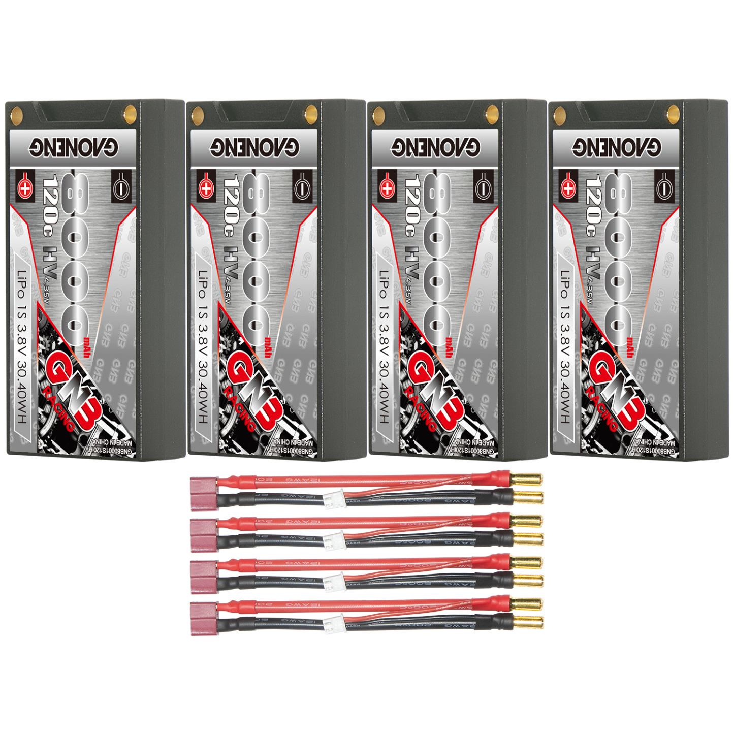 GAONENG GNB LiHV 1S 3.8V 8000mAh 120C 5mm Bullet Hard Case LiPo Battery