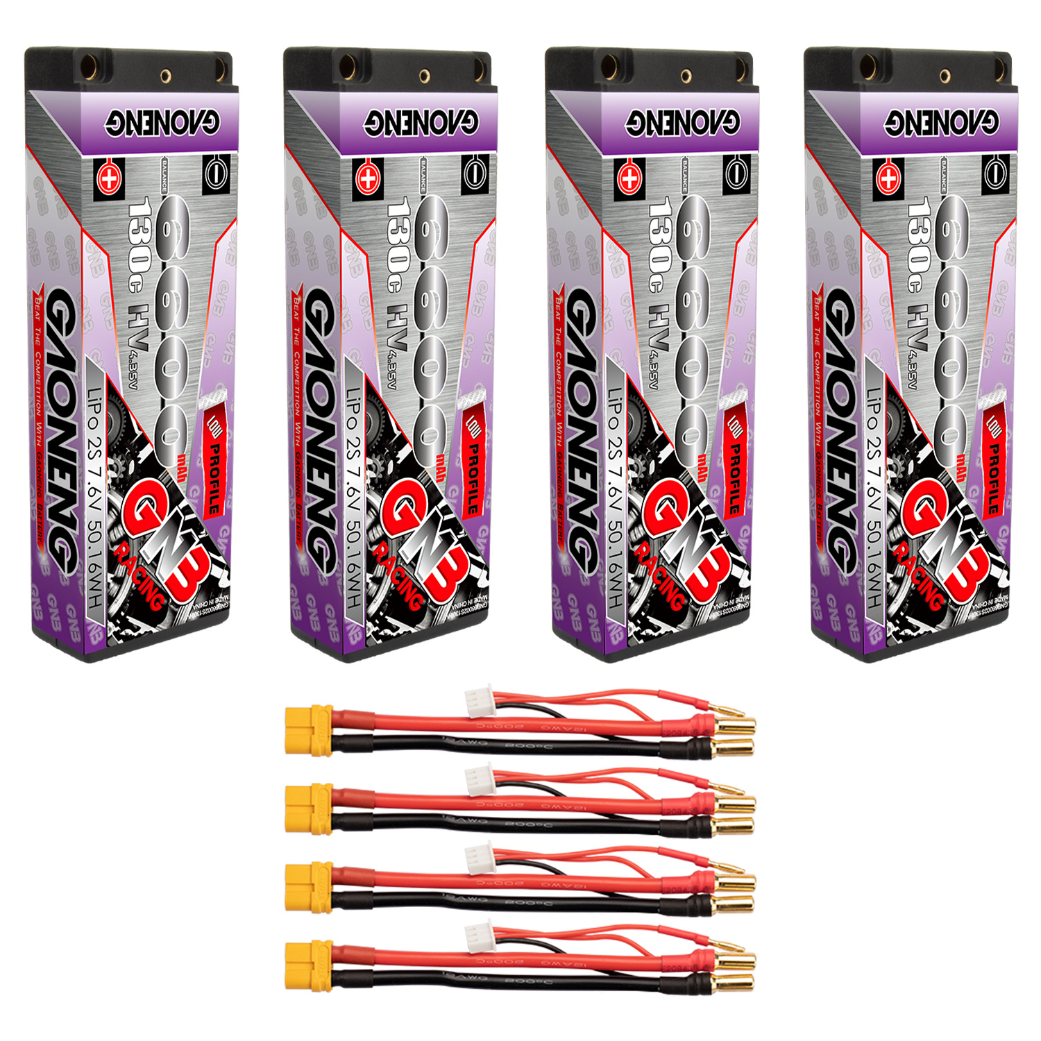 GAONENG GNB LiHV 2S 7.6V 6600mAh 130C Hard Case LCG LiPo Battery