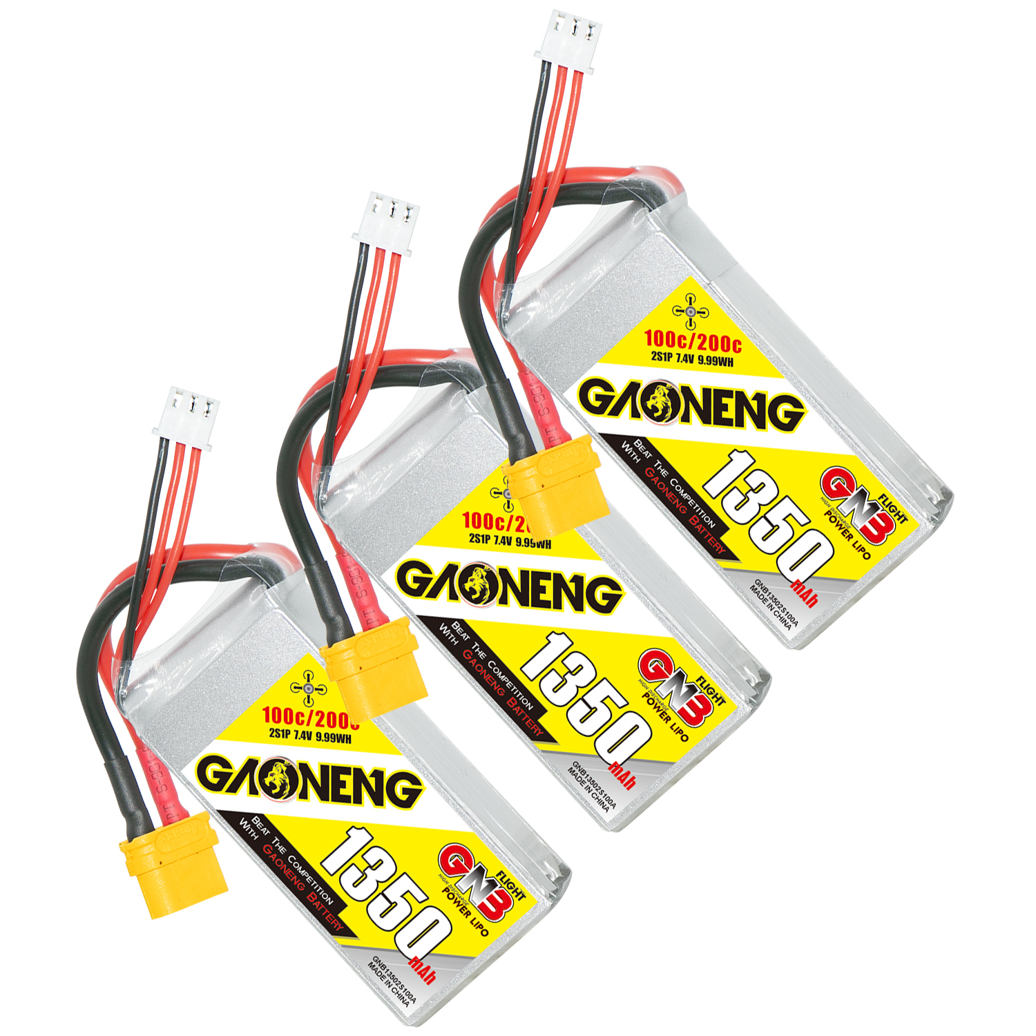 GAONENG GNB 2S 7.4V 1350mAh 100C XT60 LiPo Battery