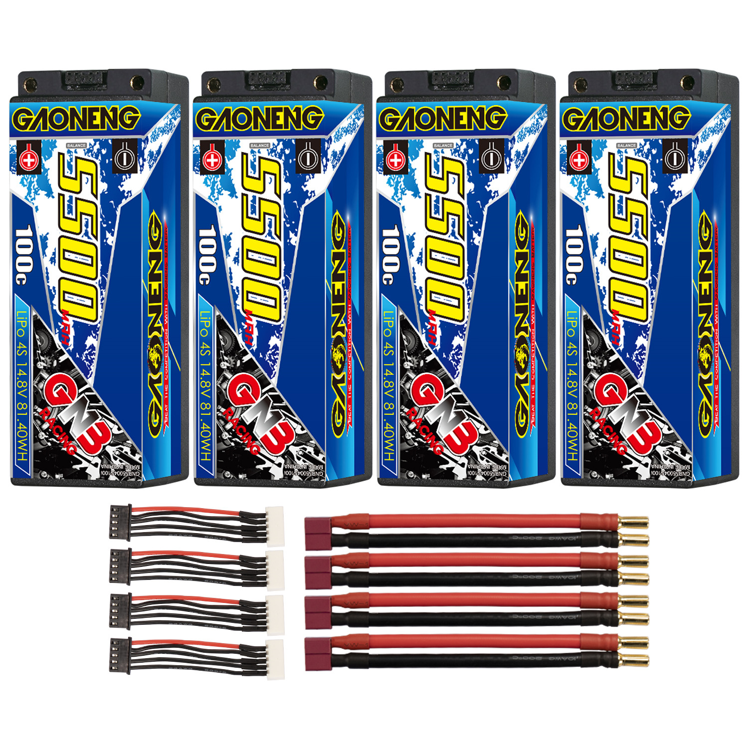 GAONENG GNB 4S 14.8V 5500mAh 100C 5mm Bullet Hard Case LiPo Battery