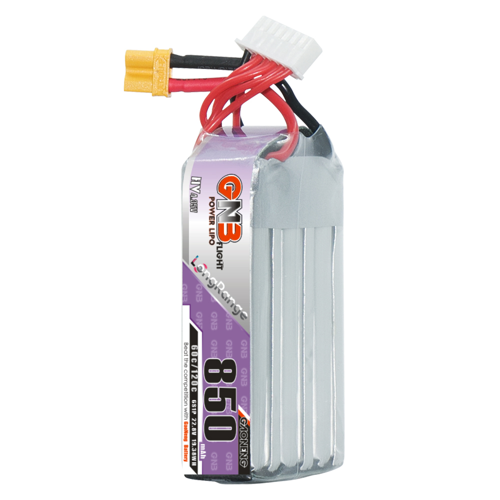 GAONENG GNB LiHV 6S 22.8V 850mAh 60C XT30 LiPo Battery Long Type