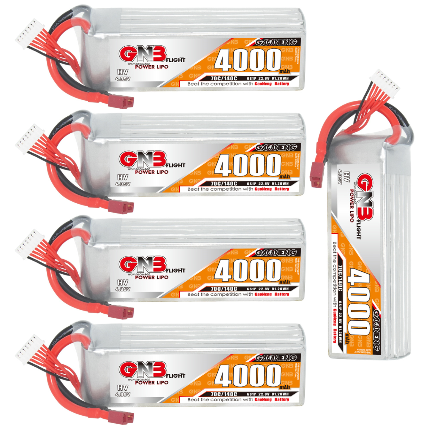 GAONENG GNB LiHV 6S 22.8V 4000mAh 70C LiPo Battery T-PLUG