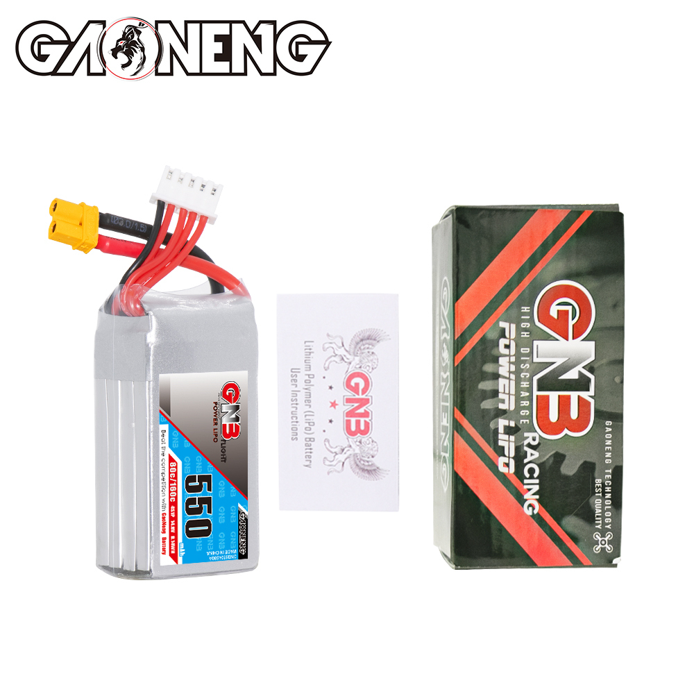 GAONENG GNB 4S 14.8V 550mAh 80C XT30 LiPo Battery Square Type