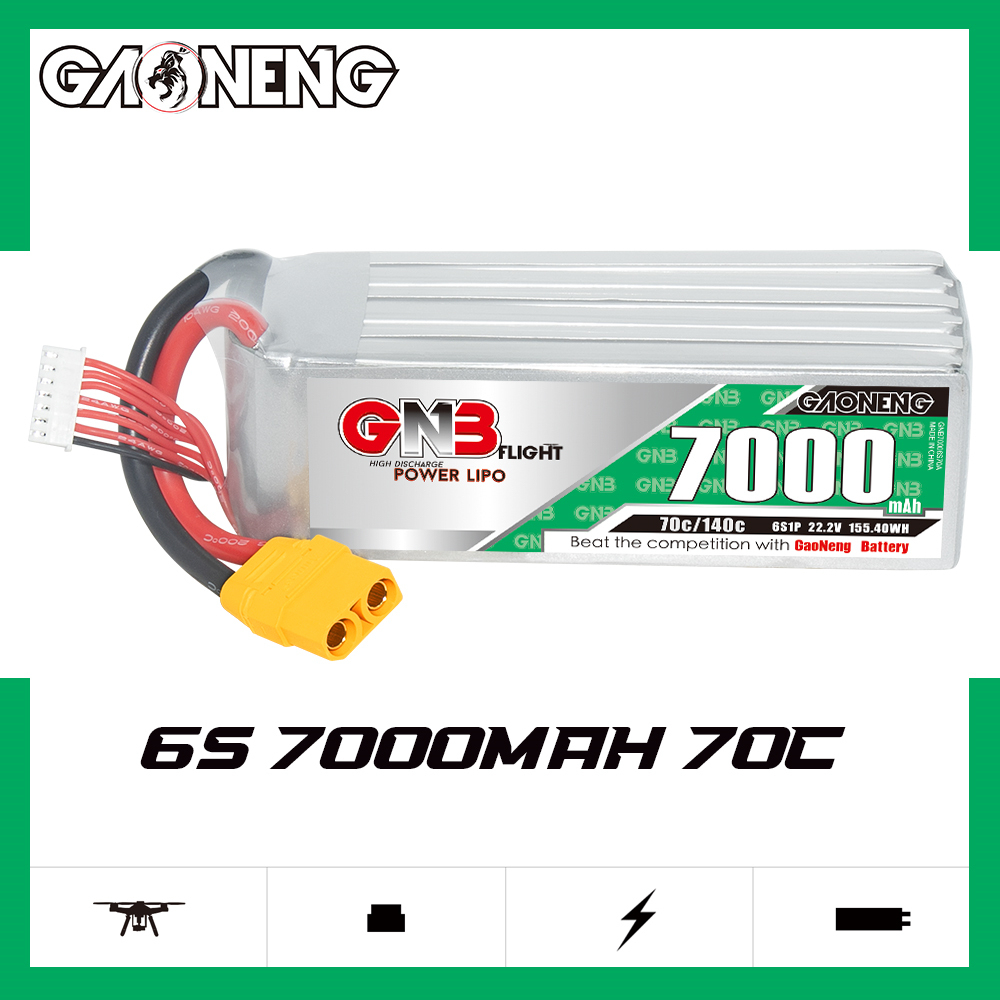 GAONENG GNB 6S 22.2V 7000mAh 70C LiPo Battery XT90