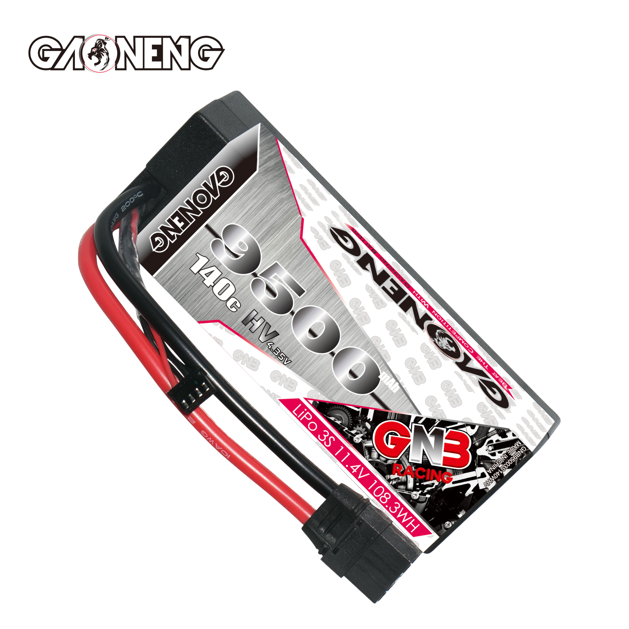 1PC - GAONENG GNB LiHV 3S 11.4V 9500mAh 140C Cabled Hard Case LiPo Battery XT90