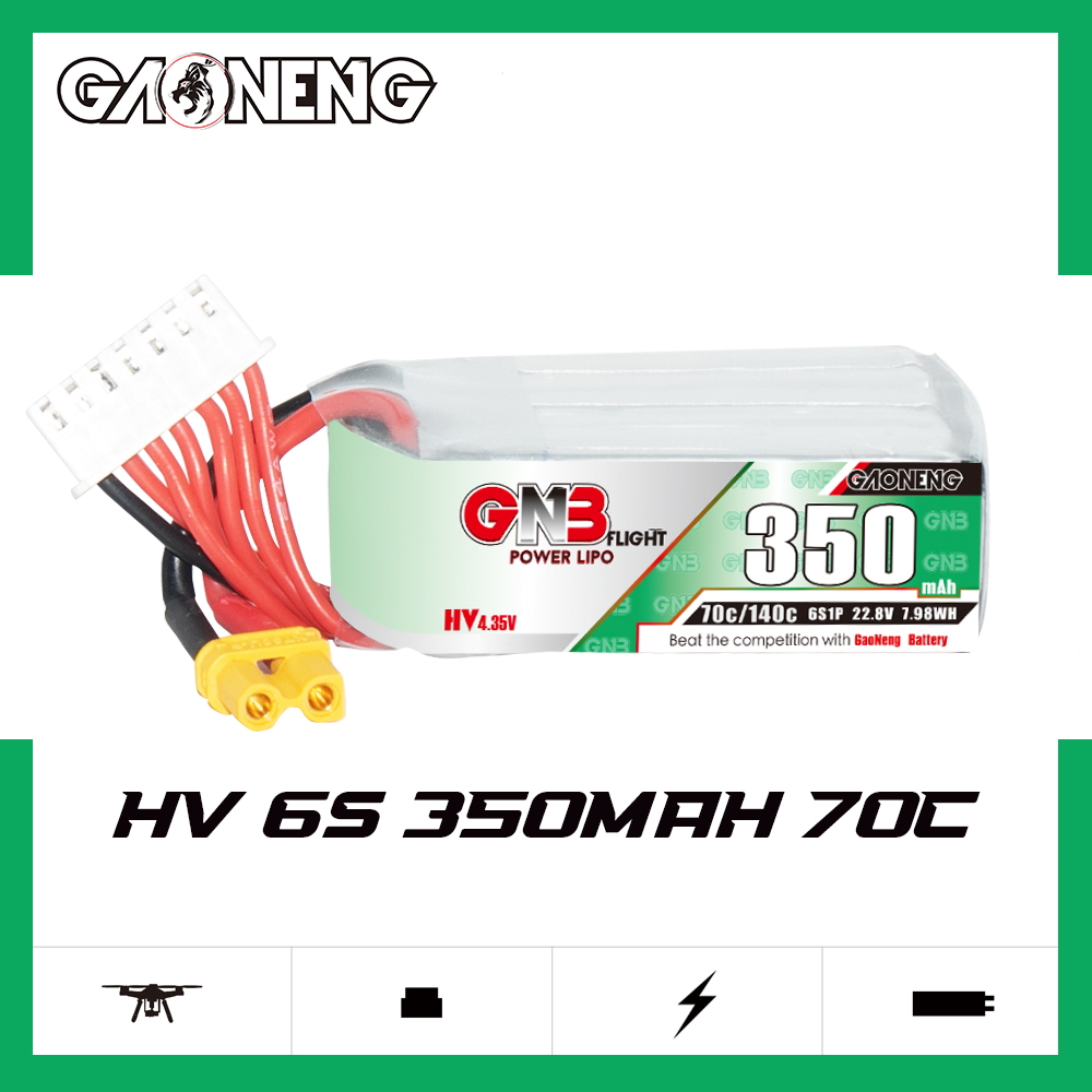 GAONENG GNB LiHV 6S 22.8V 350mAh 70C XT30 LiPo Battery