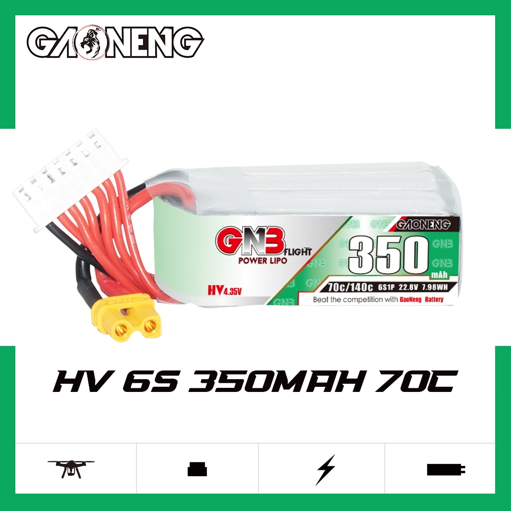 GAONENG GNB LiHV 6S 22.8V 350mAh 70C XT30 LiPo Battery