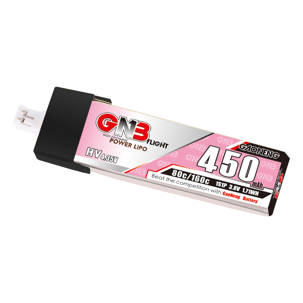 GAONENG GNB LiHV 1S 3.8V 450mAh 80C PH2.0 Plastic Head LiPo Battery