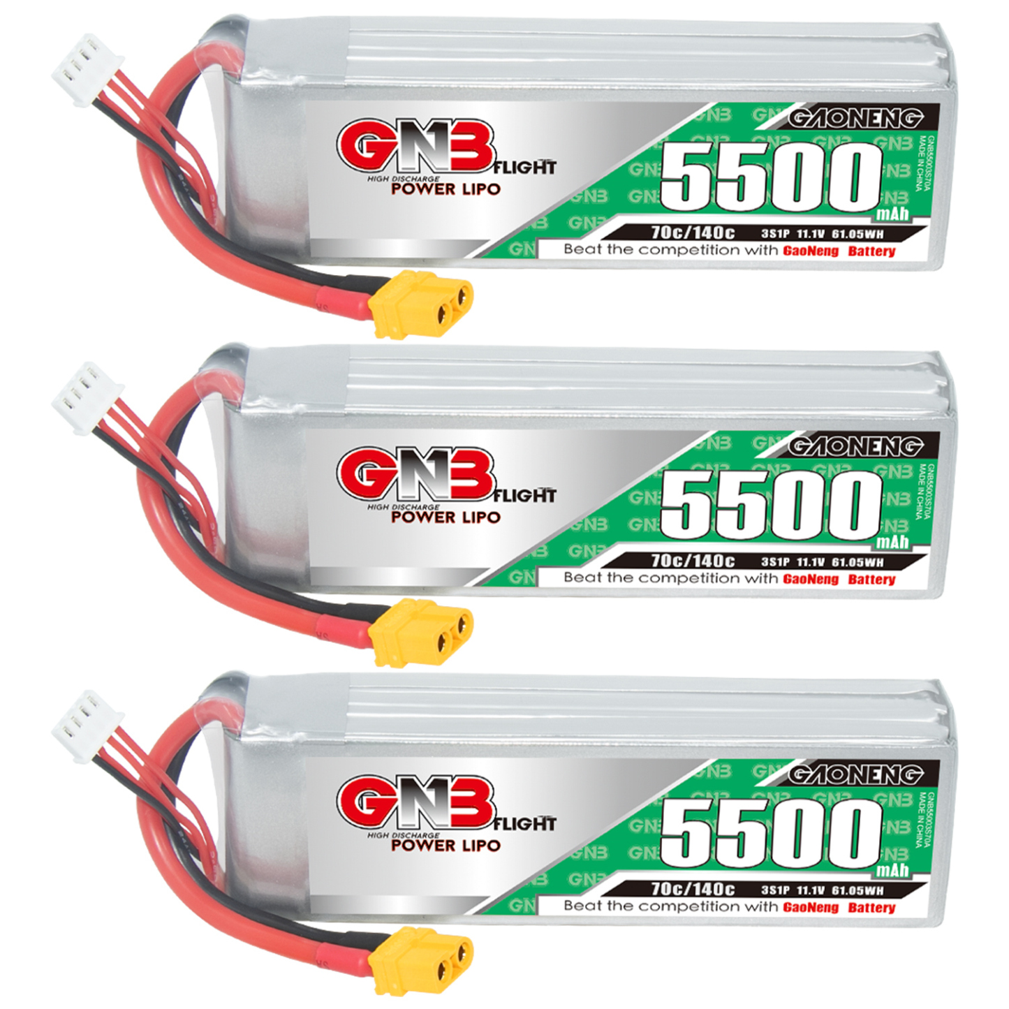 GAONENG GNB 3S 11.1V 5500mAh 70C LiPo Battery XT60