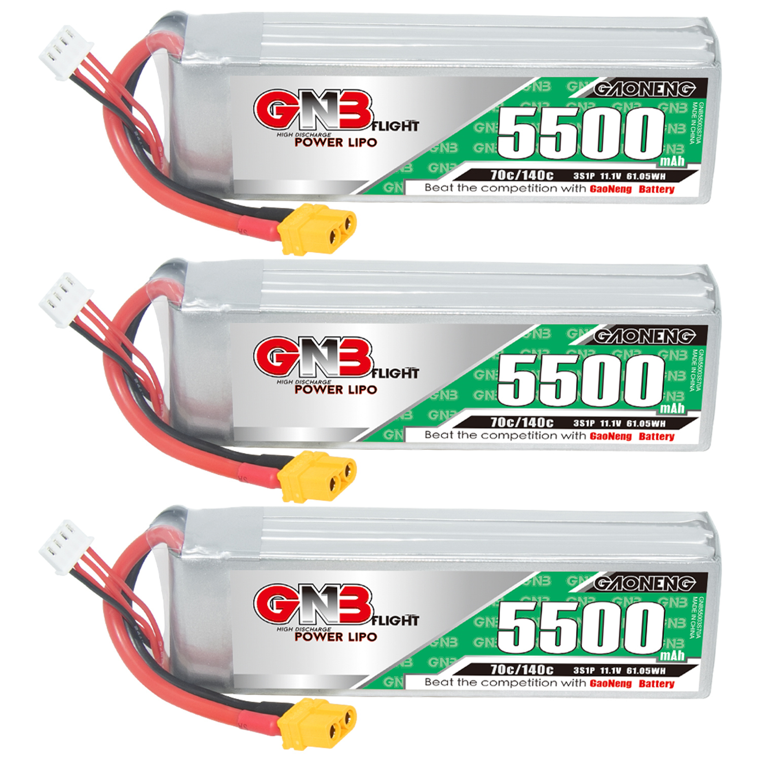 GAONENG GNB 3S 11.1V 5500mAh 70C LiPo Battery XT60