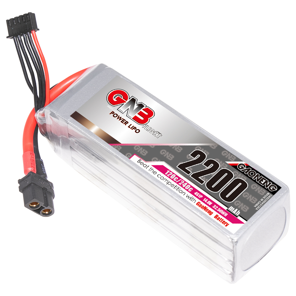 4PCS - GAONENG GNB 4S 14.8V 2200mAh 120C XT60 LiPo Battery