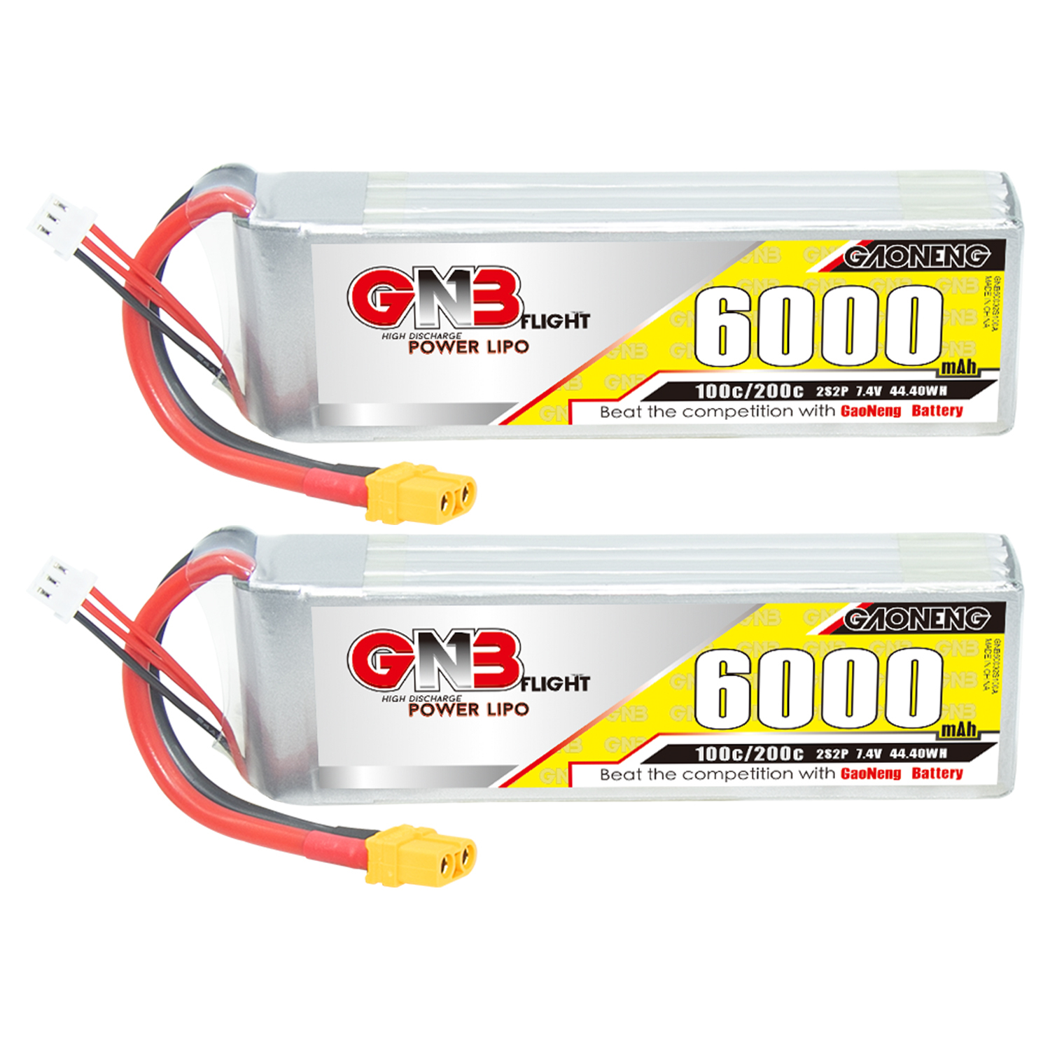 GAONENG GNB 2S 2S2P 7.4V 6000mAh 100C LiPo Battery XT60