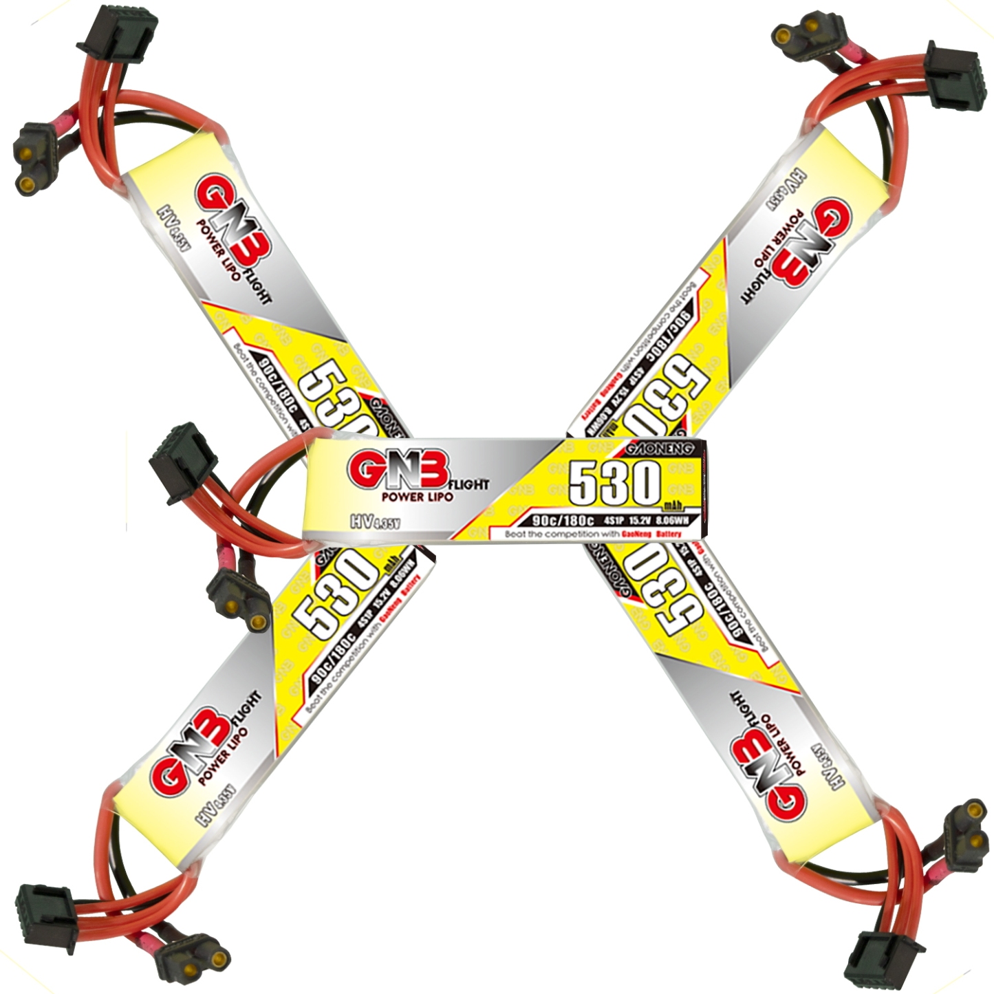 GAONENG GNB 4S 15.2V 530mAh 90C XT30 LiPo Battery Long Type