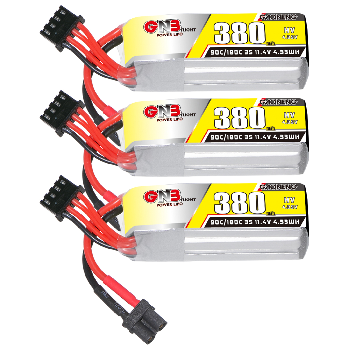 GAONENG GNB LiHV 3S 11.4V 380mAh 90C XT30 LiPo Battery