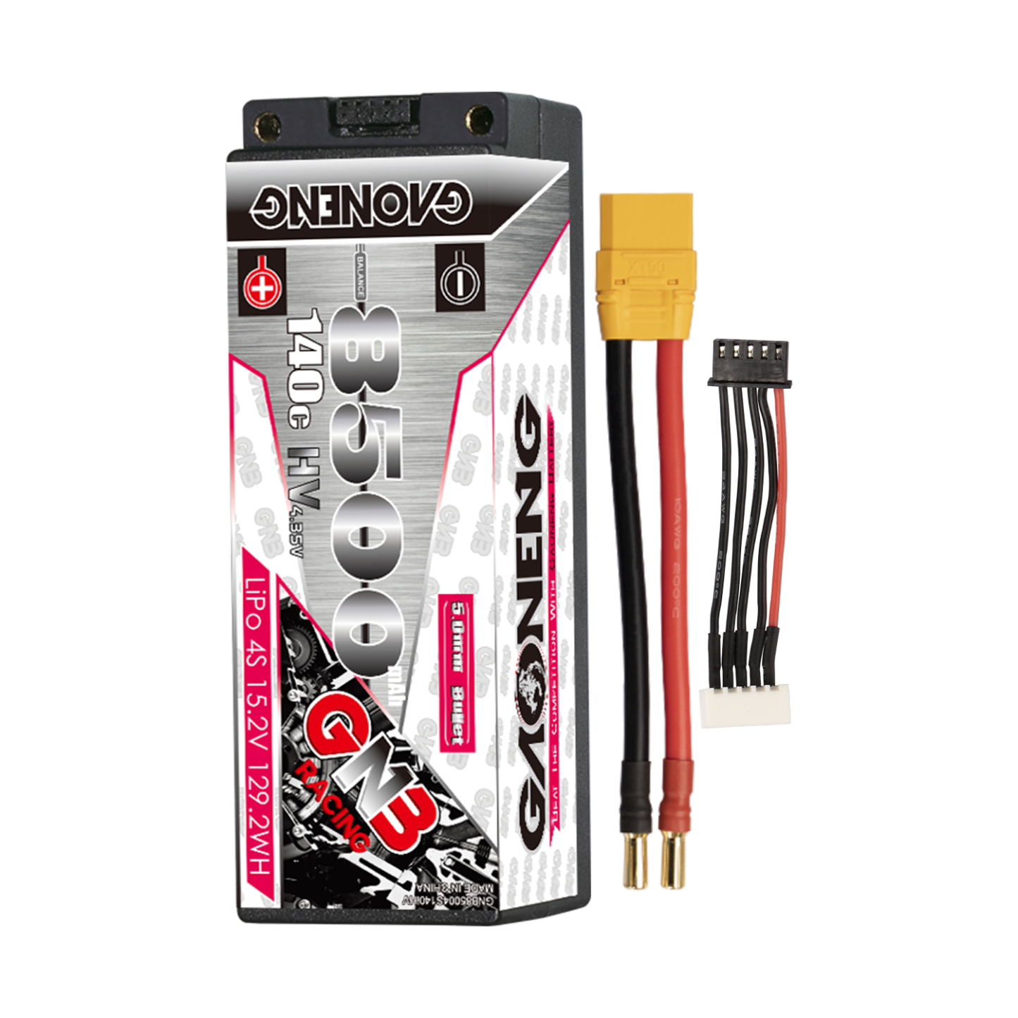 GAONENG GNB LiHV 4S 15.2V 8500mAh 140C 5mm Bullet Hard Case LiPo Battery