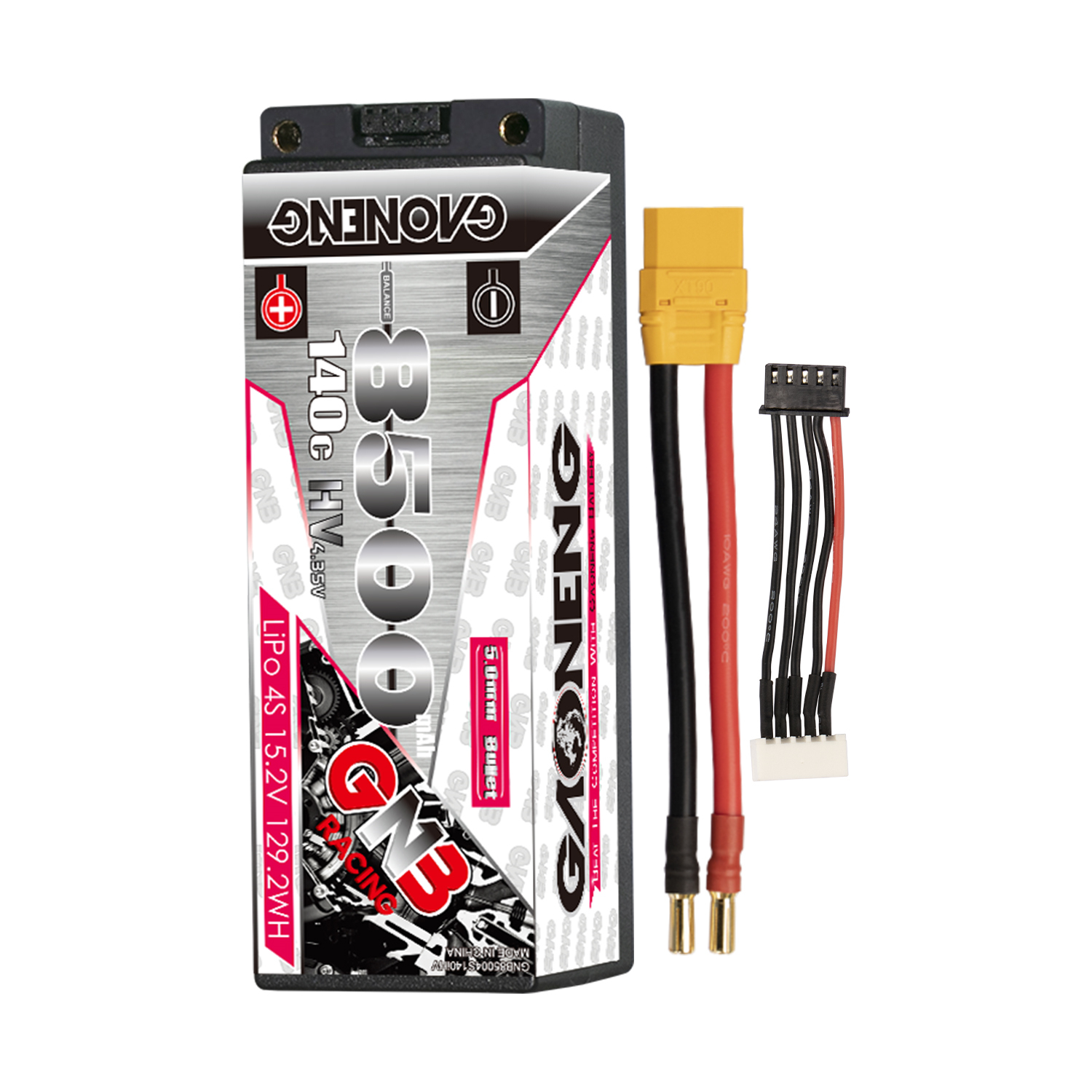 GAONENG GNB LiHV 4S 15.2V 8500mAh 140C 5mm Bullet Hard Case LiPo Battery