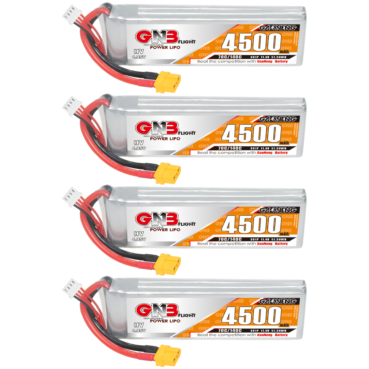 GAONENG GNB LiHV 3S 11.4V 4500mAh 70C LiPo Battery XT60