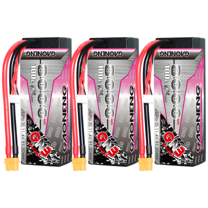 GAONENG GNB LiHV 3S 11.4V 8000mAh 100C Cabled Hard Case LiPo Battery XT60