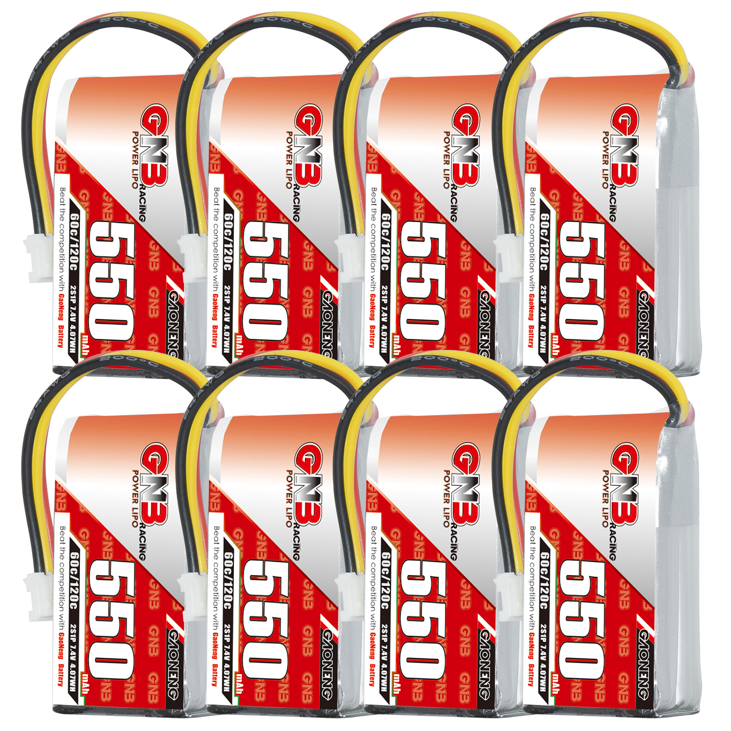 GAONENG GNB 2S 7.4V 550mAh 60C LiPo Battery PH2.0 3Pin Connector