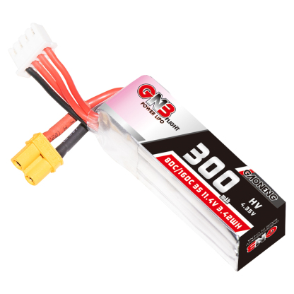 2PCS - GAONENG GNB LiHV 3S 11.4V 300mAh 80C XT30 LiPo Battery