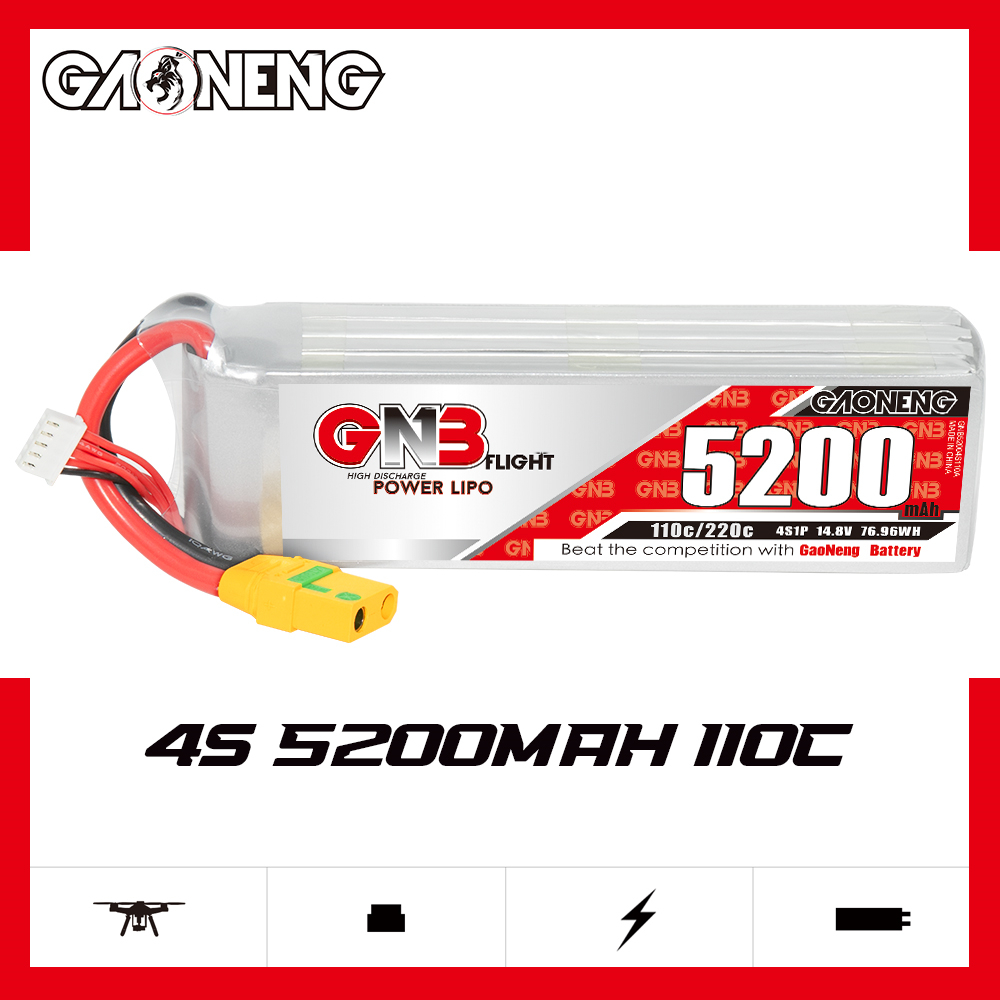 GAONENG GNB 4S 14.8V 5200mAh 110C LiPo Battery XT90S Anti Spark