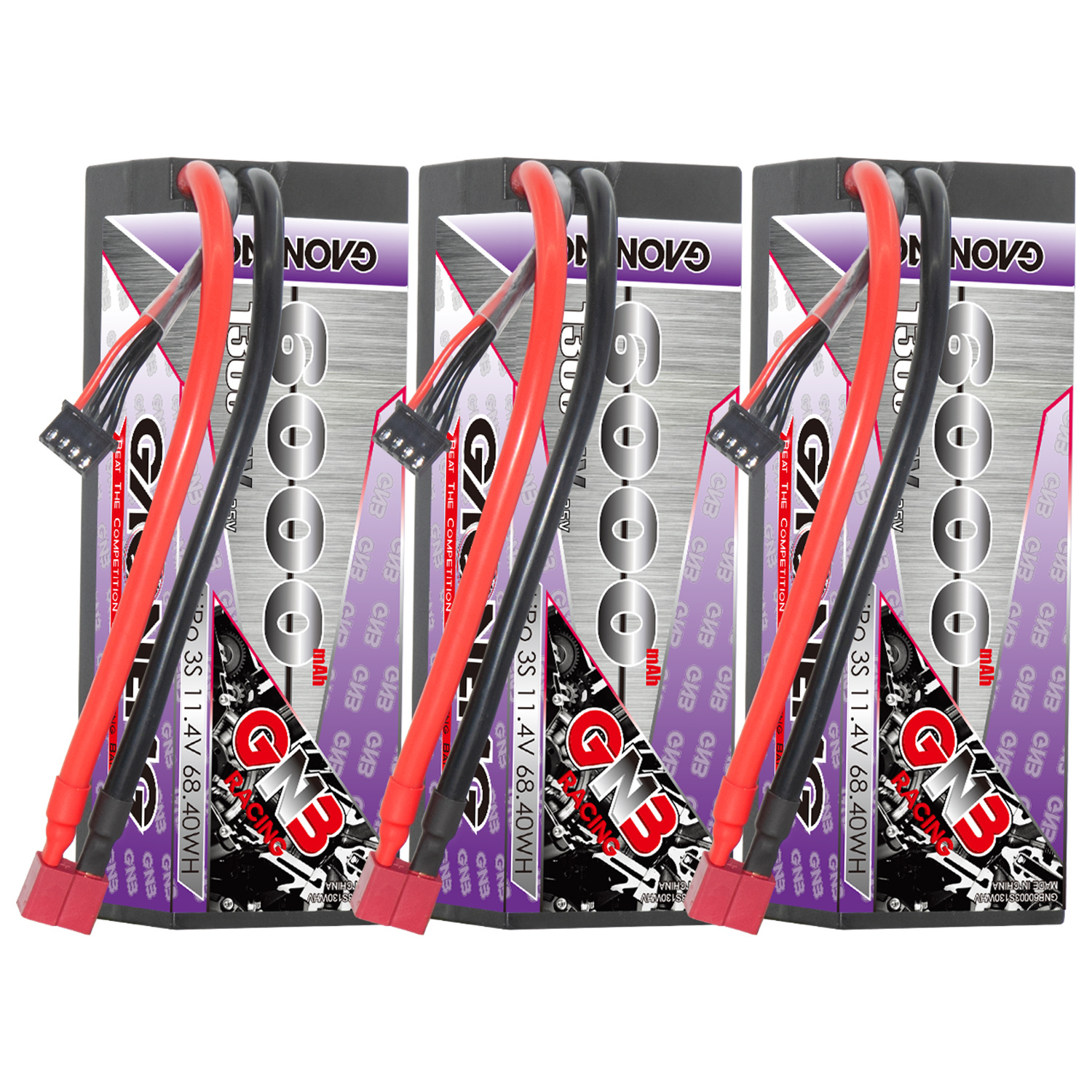 GAONENG GNB LiHV 3S 11.4V 6000mAh 130C Cabled Hard Case LiPo Battery T-PLUG