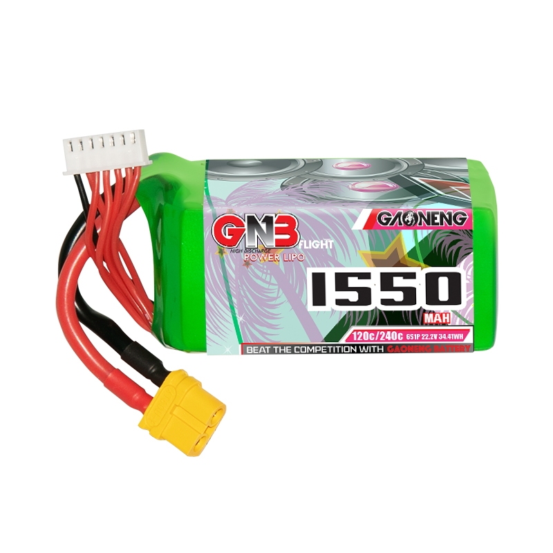 2PCS - GAONENG GNB 6S 22.2V 1550mAh 120C XT60 LiPo Battery