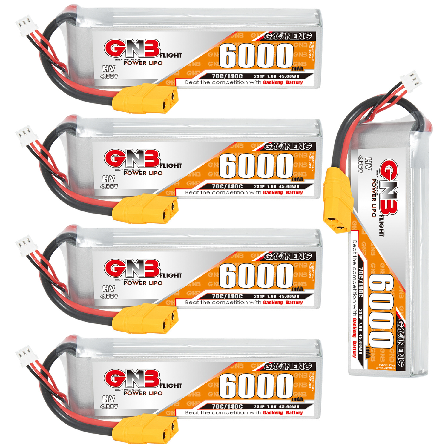 GAONENG GNB HV 2S 7.6V 6000mAh 70C LiPo Battery XT90