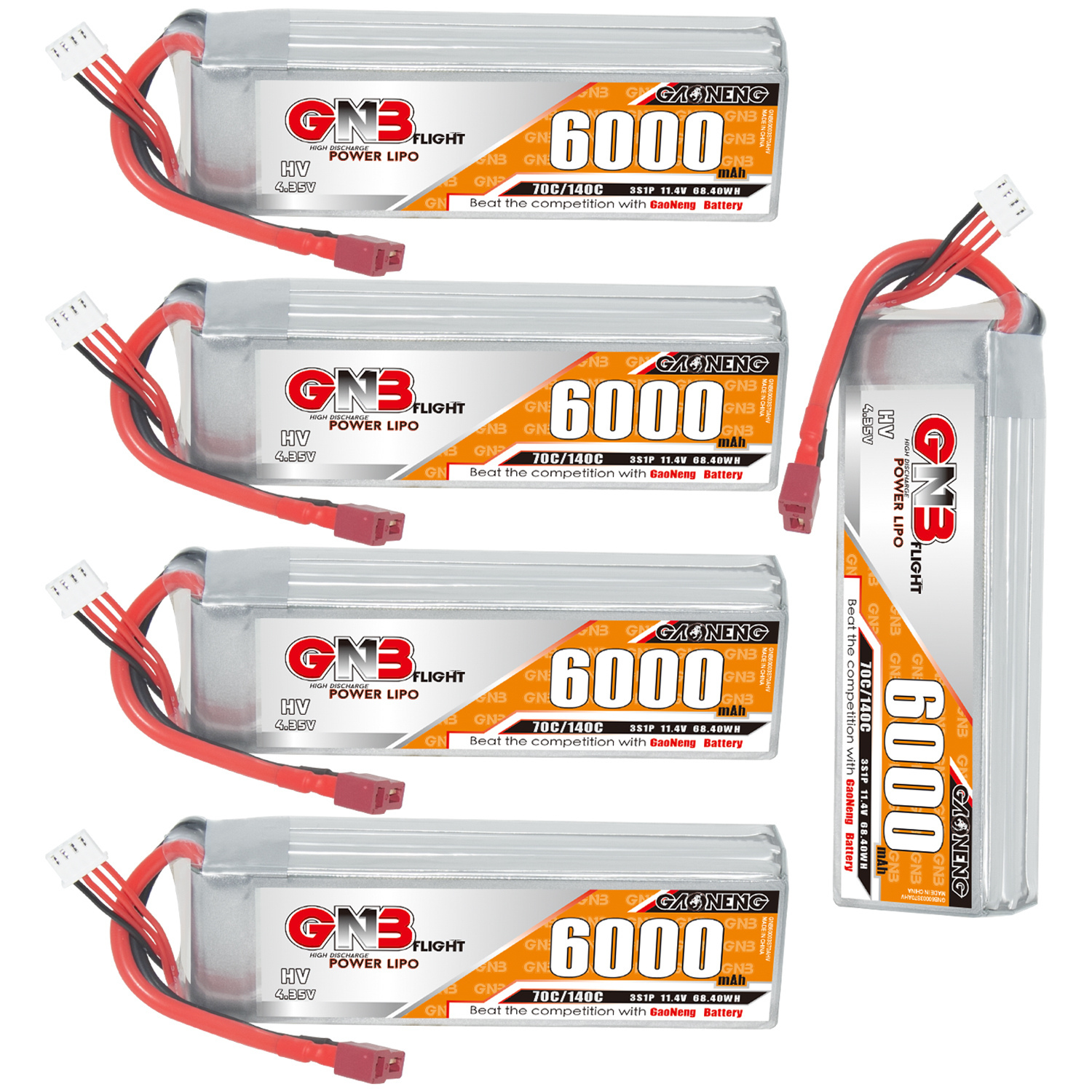 GAONENG GNB HV 3S 11.4V 6000mAh 70C LiPo Battery T-PLUG