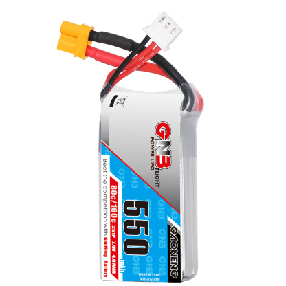 4PCS - GAONENG GNB 2S 7.4V 550mAh 80C XT30 LiPo Battery