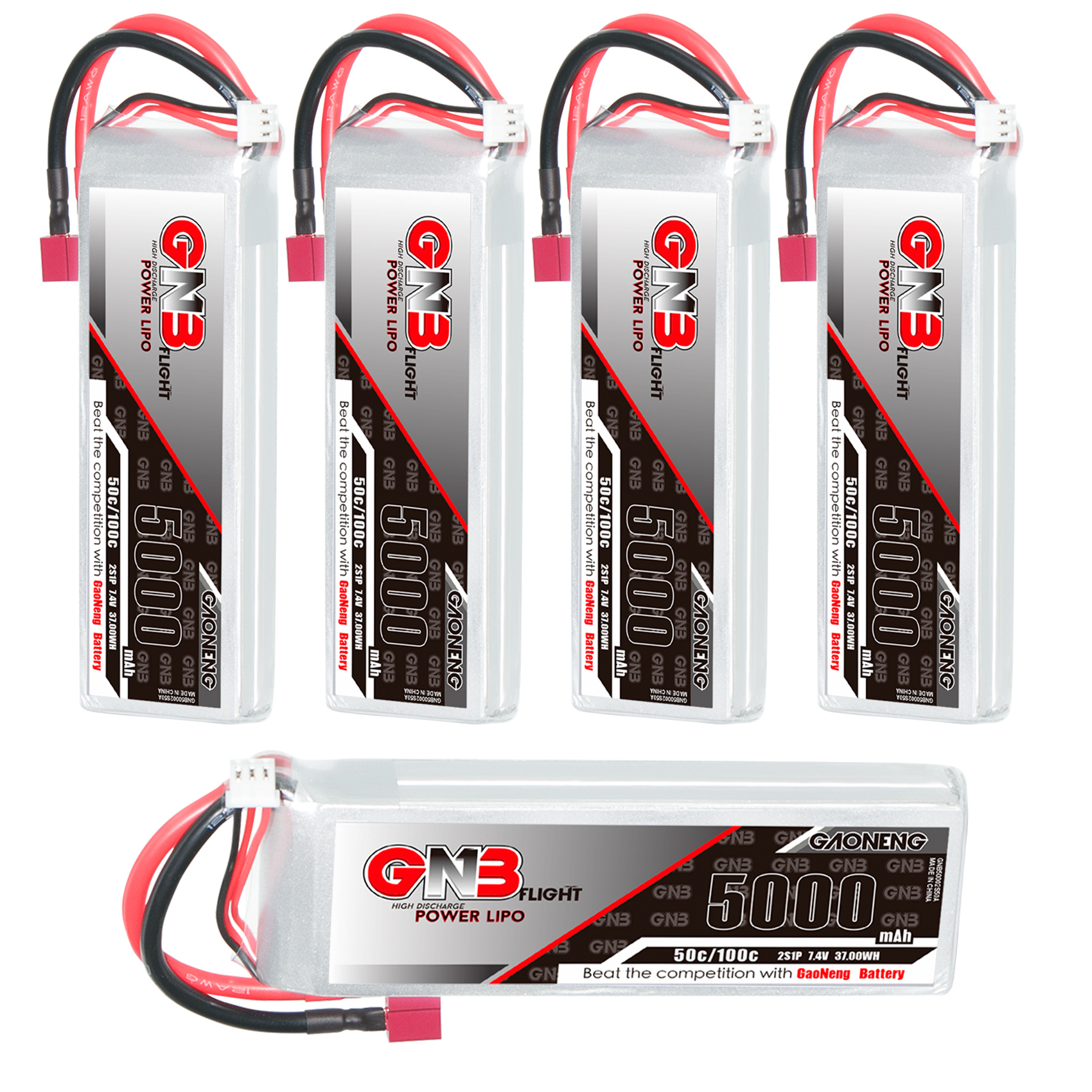 GAONENG GNB 2S 7.4V 5000mAh 50C LiPo Battery T-Plug