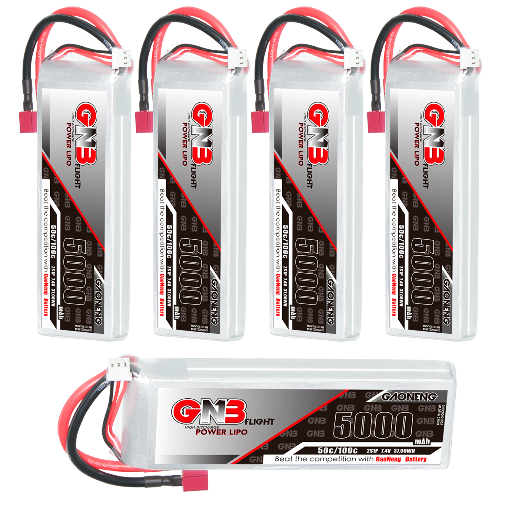 GAONENG GNB 2S 7.4V 5000mAh 50C LiPo Battery T-Plug