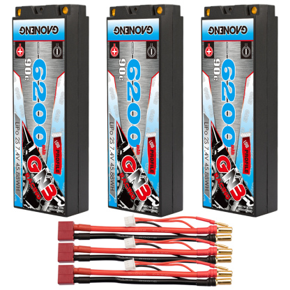 GAONENG GNB 2S 7.4V 6200mAh 90C 5mm Bullet Hard Case LiPo Battery