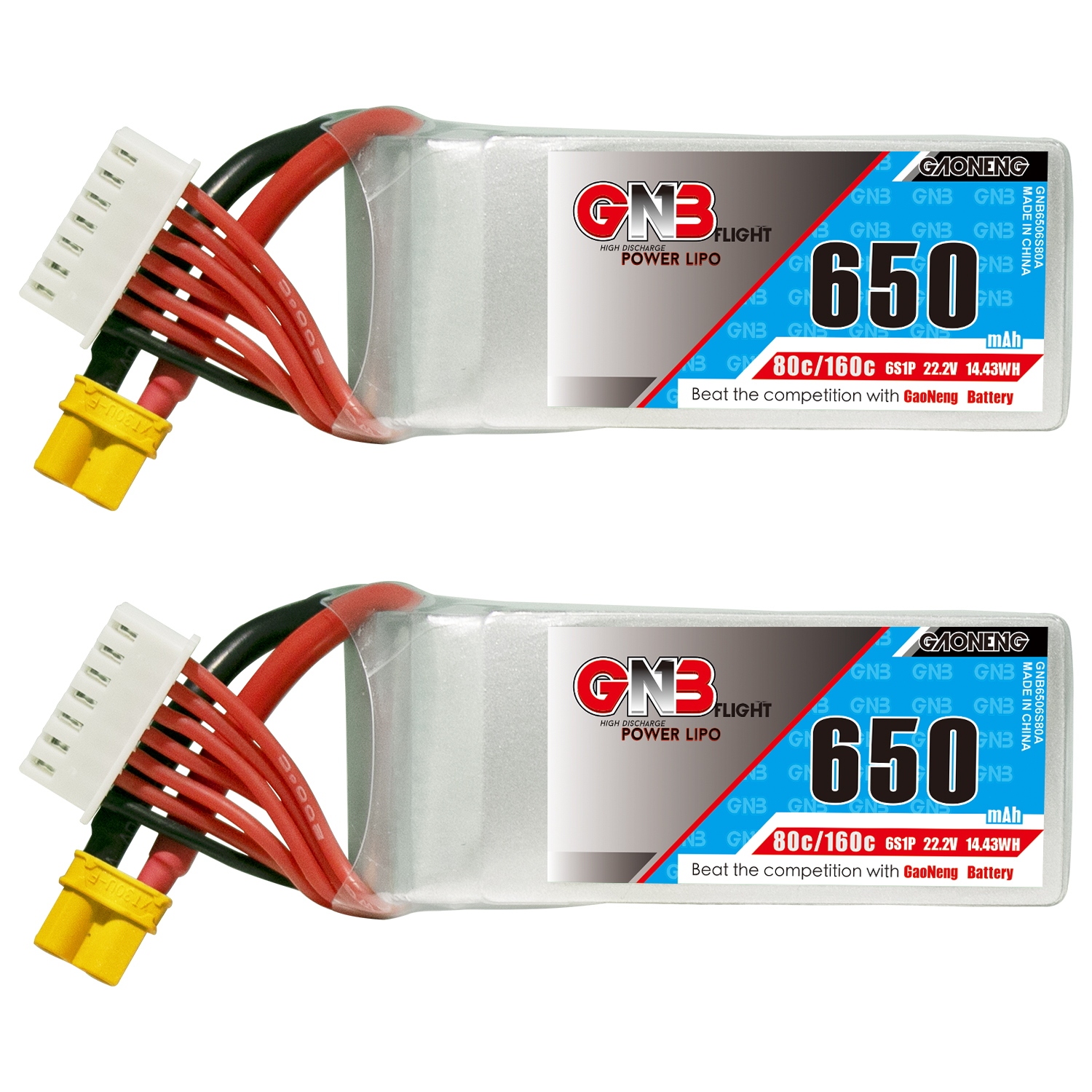 GAONENG GNB 6S 22.2V 650mAh 80C XT30 LiPo Battery