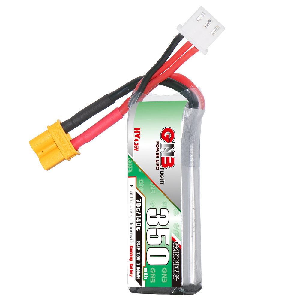 GAONENG GNB LiHV 2S 7.6V 350mAh 70C LiPo Battery XT30