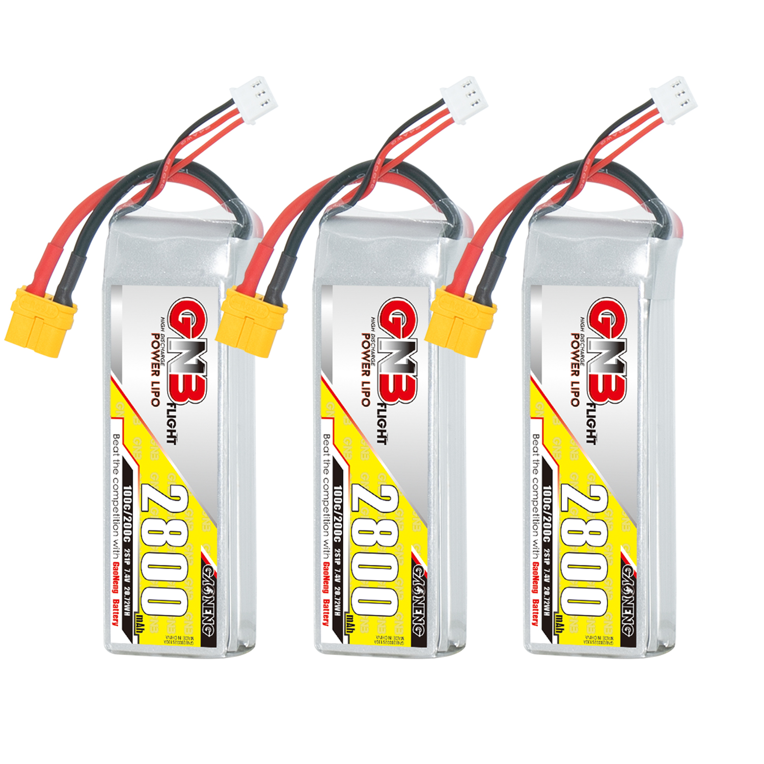 GAONENG GNB 2S 7.4V 2800mAh 100C LiPo Battery XT60 Connector